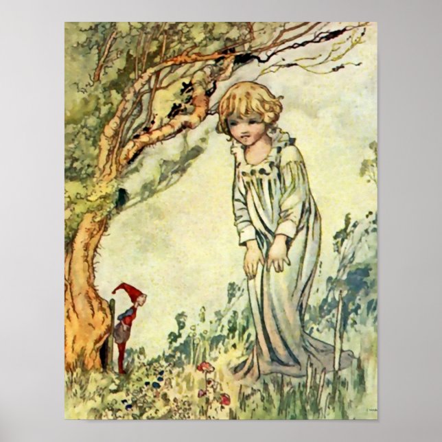 “Den hemliga trädgården” Älvkonst av Charles Robin Poster (Framsidan)