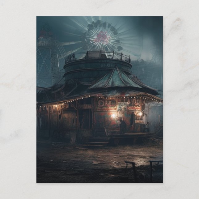 Den hemligstämplade Circus-karnival Vykort (Framsida)