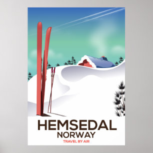 Den Hemsedal norgen Ski reser affischen Poster