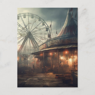 Den hemsökta övergivna dystopian Carnival Tält Vykort