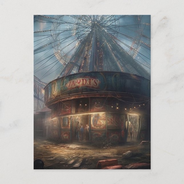 Den hemsökta övergivna karnival vykort (Framsida)