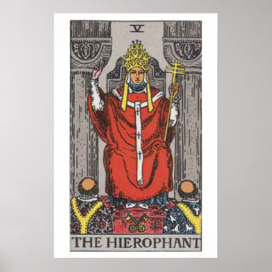 Den Hierophant Tarot kortaffischen Poster