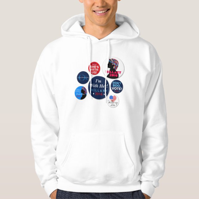 Den Hillary 2016 kampanjen knäppas den Hooded Sweatshirt Med Luva (Framsida)