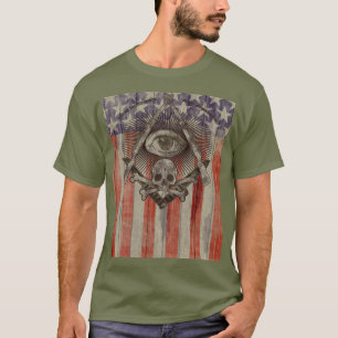 Den Hiram Abiff frimuraren med amerikan färgar T-shirt