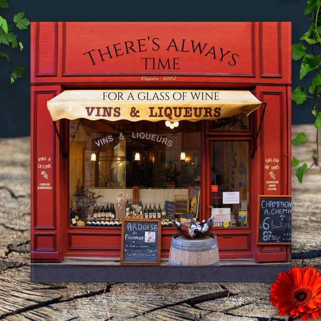 Den historiska Fransken Vin och Liqueur Shop Ceram Kakelplatta (Tile featuring an image of a historical French wine and liqueur shop)