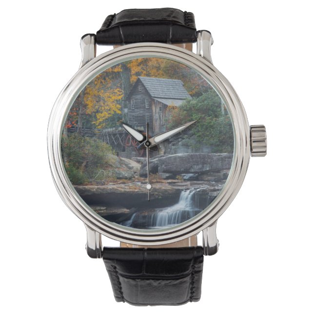 Den historiska kvarnen på Glade Creek Armbandsur (Framsida)
