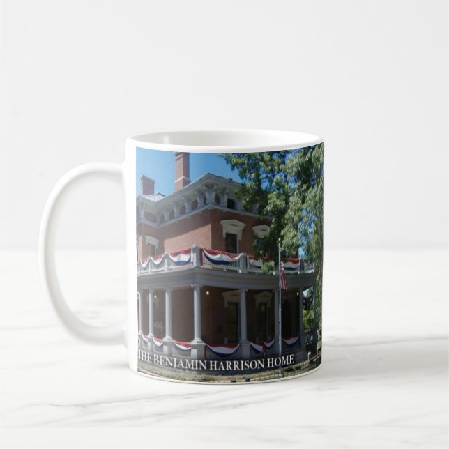 Den historiska muggen för Benjamin Harrison hus Kaffemugg (Vänster)