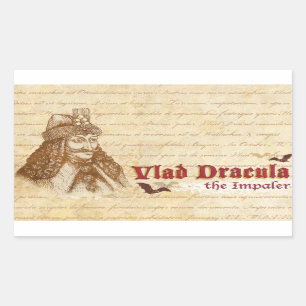 Den historiska räkningen Dracula Rektangulärt Klistermärke