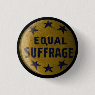 Den historiska suffragetten klämmer fast knapp