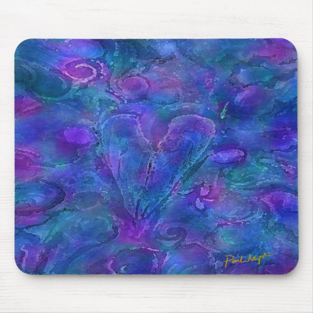 Den hjärta centrerade musen vadderar musmatta (Framsidan)