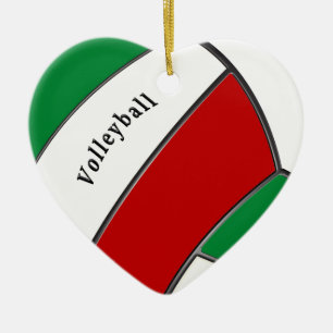 Den Hjärtformade julprydnaden i Cute Volleyball Julgransprydnad Keramik