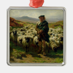 Den höglands- herden, 1859 julgransprydnad metall