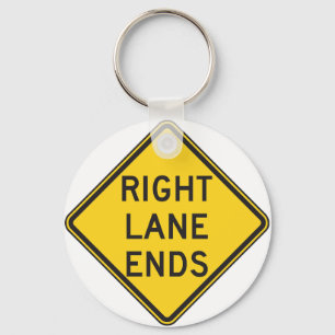 Den högra lanen avslutar vägmärket Keychain Nyckelring