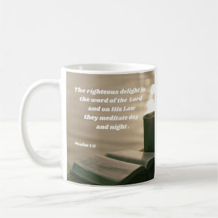 Den högra meditatet på Guds Ord-psalm 1:2 Kaffemugg