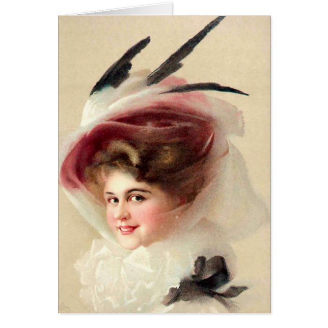 Den hök befjädrade hatten hälsningskort (Framsidan)
