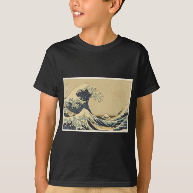 Den Hokusai underbaren vinkar av Kanagawa T-shirt (Framsida)
