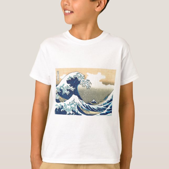Den Hokusai underbaren vinkar T-shirt (Framsida)