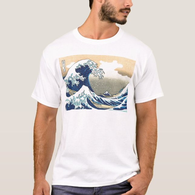 Den Hokusai underbaren vinkar Tee Shirt (Framsida)
