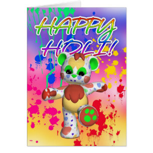 Den Holi festivalen av färg - måla stänk Hälsningskort