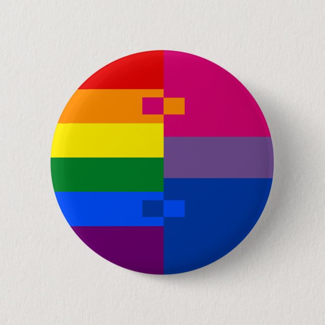 Den Homoromantic bisexuell person klämmer fast Knapp (Framsida)