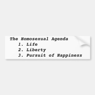 Den homosexuella dagordningen   1. Liv   2. Frihet Bildekal