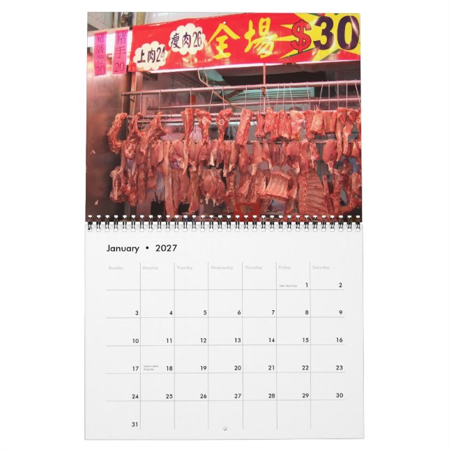 Den Hong Kong kalendern, reser kalenderchinan Kalender (Jan 2027)