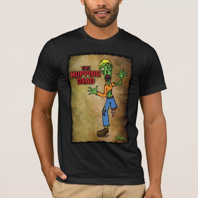 Den hoppa döda zombien tee shirt (Framsida)