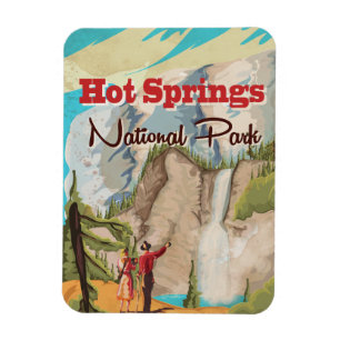 Den Hot Springs nationalparken reser affischen Magnet