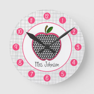 Den Houndstooth Apple personligen tar tid på för Rund Klocka