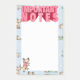 Den Hund Life-viktiga noten blåa Mönster Post-it Block