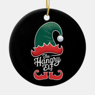 Den hungriga älffamiljen Matchande grupp jul Julgransprydnad Keramik