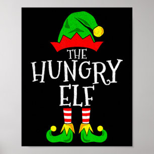 Den Hungriga Elf Funny-familjen som matchar jul Poster