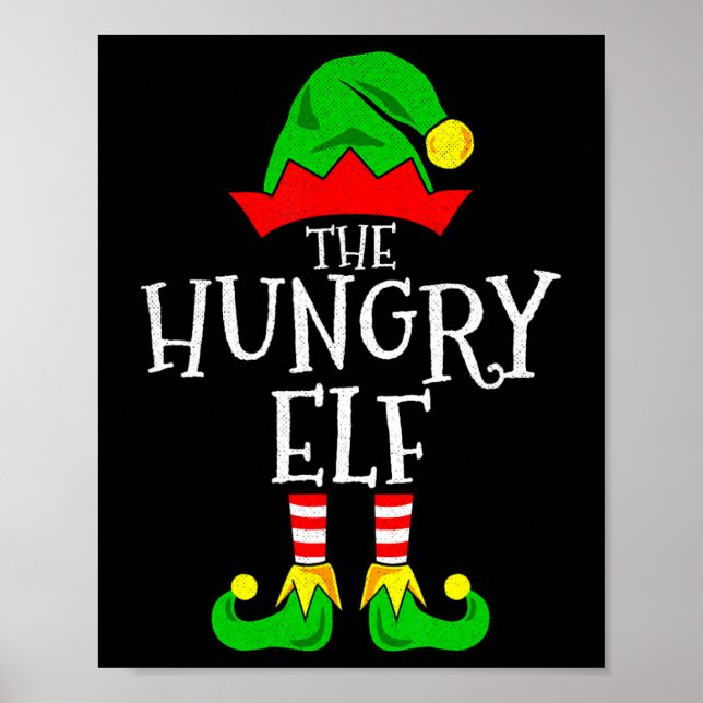 Den Hungriga Elf Funny-familjen som matchar jul Poster (Framsidan)