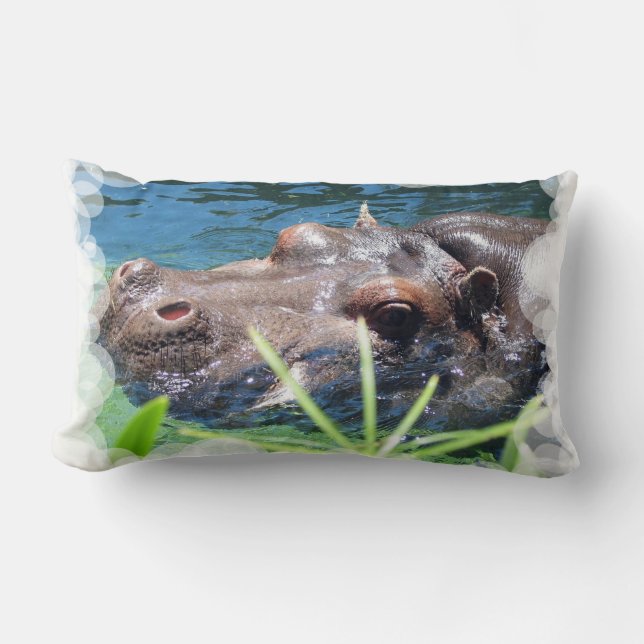 Den hungriga flodhästen kudder lumbarkudde (Framsida)