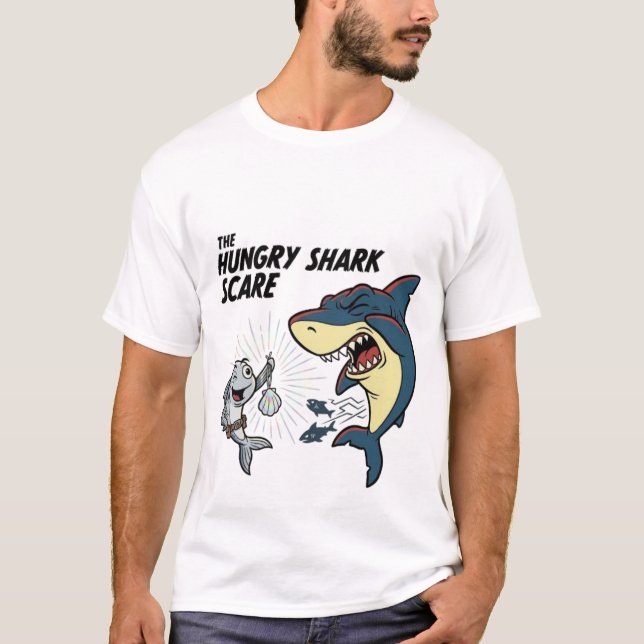 Den hungriga hajskrämman t shirt (Framsida)