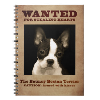 Den hurtfriska Boston terrieren Anteckningsbok Med Spiral