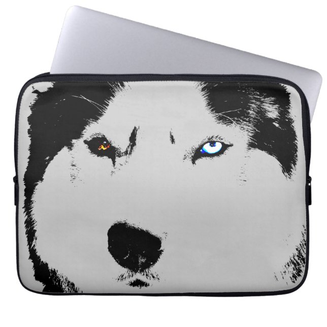 Den Husky bärbar datorfodralsiberian husky synar Laptop Sleeve (Framsidan)