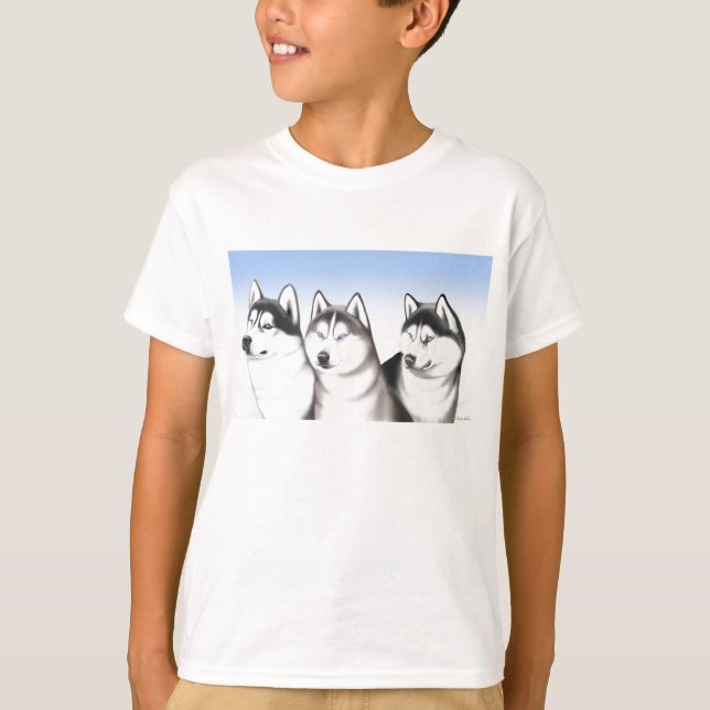 Den Husky Malamutesleden förföljer T-tröja T Shirt (Framsida)