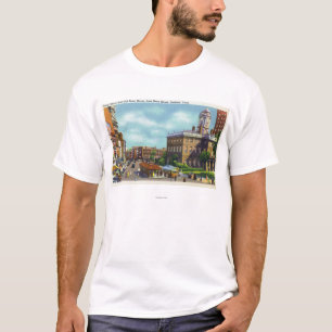 Den huvudsakliga gatan beskådar av den statliga t-shirt