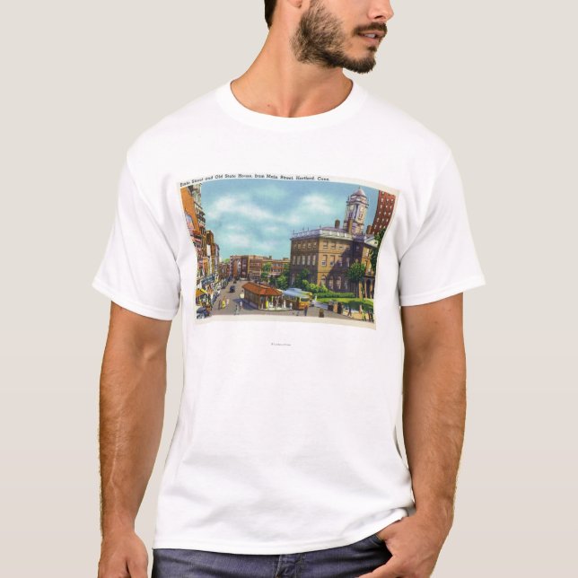 Den huvudsakliga gatan beskådar av den statliga t-shirt (Framsida)