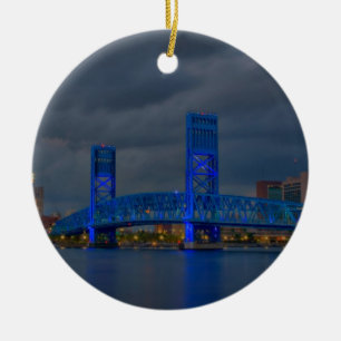 den huvudsakliga gatan överbryggar Jacksonville F Julgransprydnad Keramik