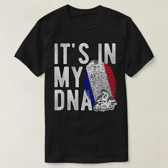 Den i mitt DNA Frankrike Land Fransk-fingeravtryck T Shirt (Design framsida)
