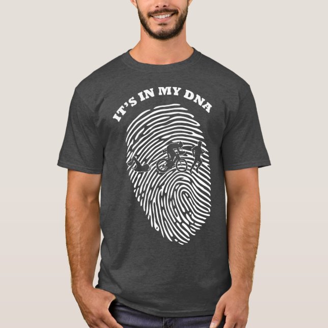 Den i mitt DNA-riathlon riathlete Fingerprint T Shirt (Framsida)
