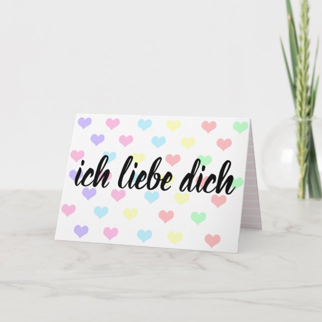 Den Ich Liebe Dich tysken älskar jag dig Kort (Framsida)