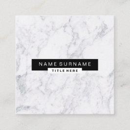 Den idérika marmorsvarten & vit kvadrerar fyrkantigt visitkort