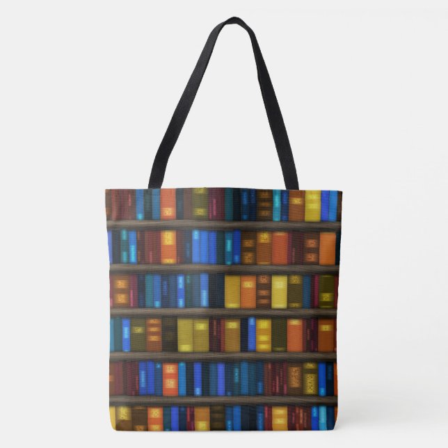 Den idérika totot för bibliotekbokdesign hänger tygkasse (Framsida)