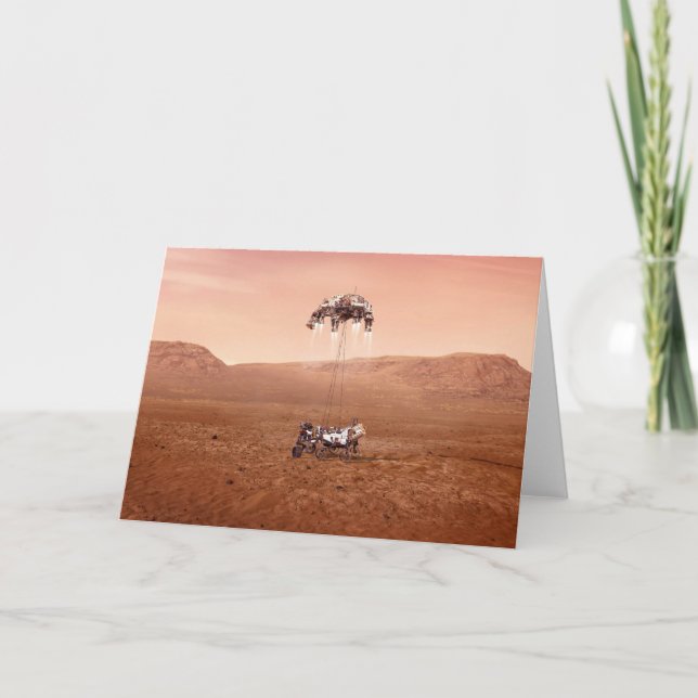 Den ihärdiga landningen är säker på Mars. Kort (Framsida)
