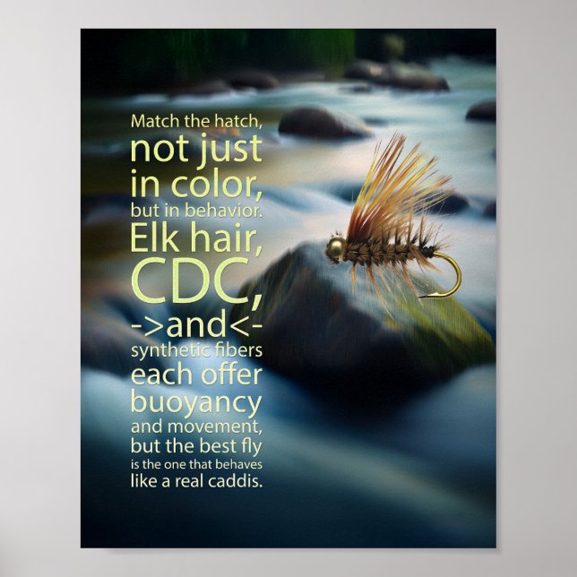 Den ikoniska myggarten Elk Hair Caddis Poster (Framsidan)