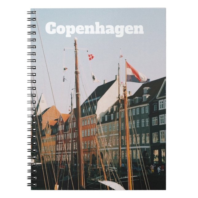 Den ikoniska Nyhavn, Köpenhamn, Danmark Anteckningsbok (Framsidan)