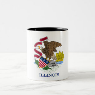 Den Illinois statlig flagga Två-Tonar kaffemuggen Två-Tonad Mugg